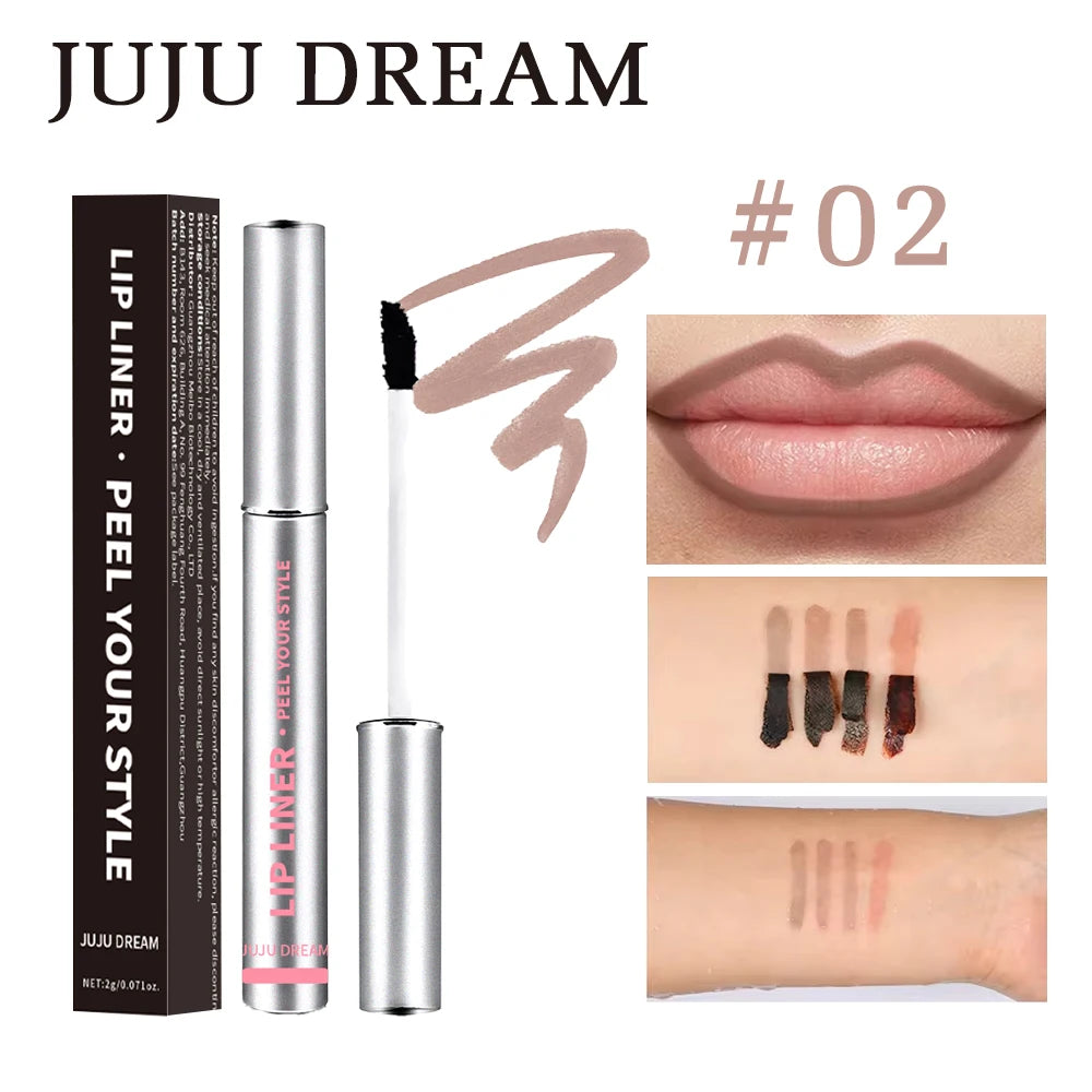 4 couleurs Crayon à lèvres peel-off mat, imperméable, longue tenue, sans transfert. Gloss à lèvres peel-off, cosmétique longue durée, teinte mate.