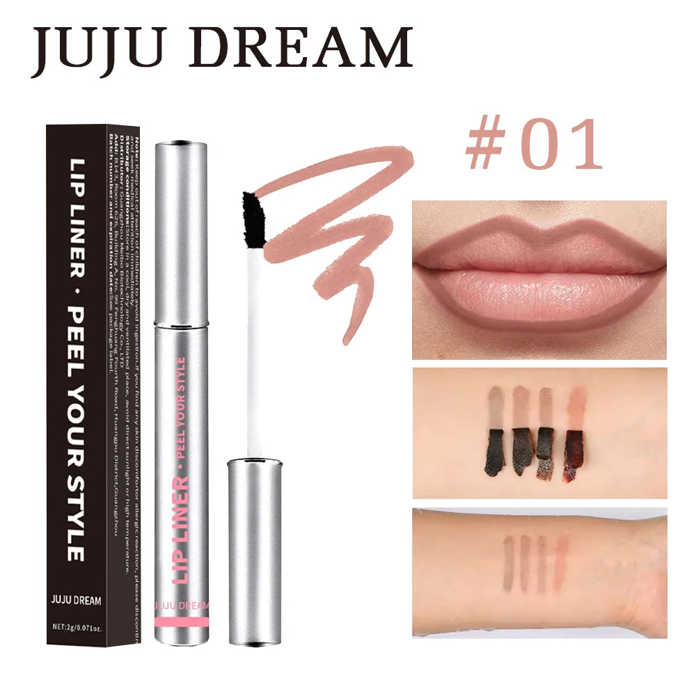 4 couleurs Crayon à lèvres peel-off mat, imperméable, longue tenue, sans transfert. Gloss à lèvres peel-off, cosmétique longue durée, teinte mate.