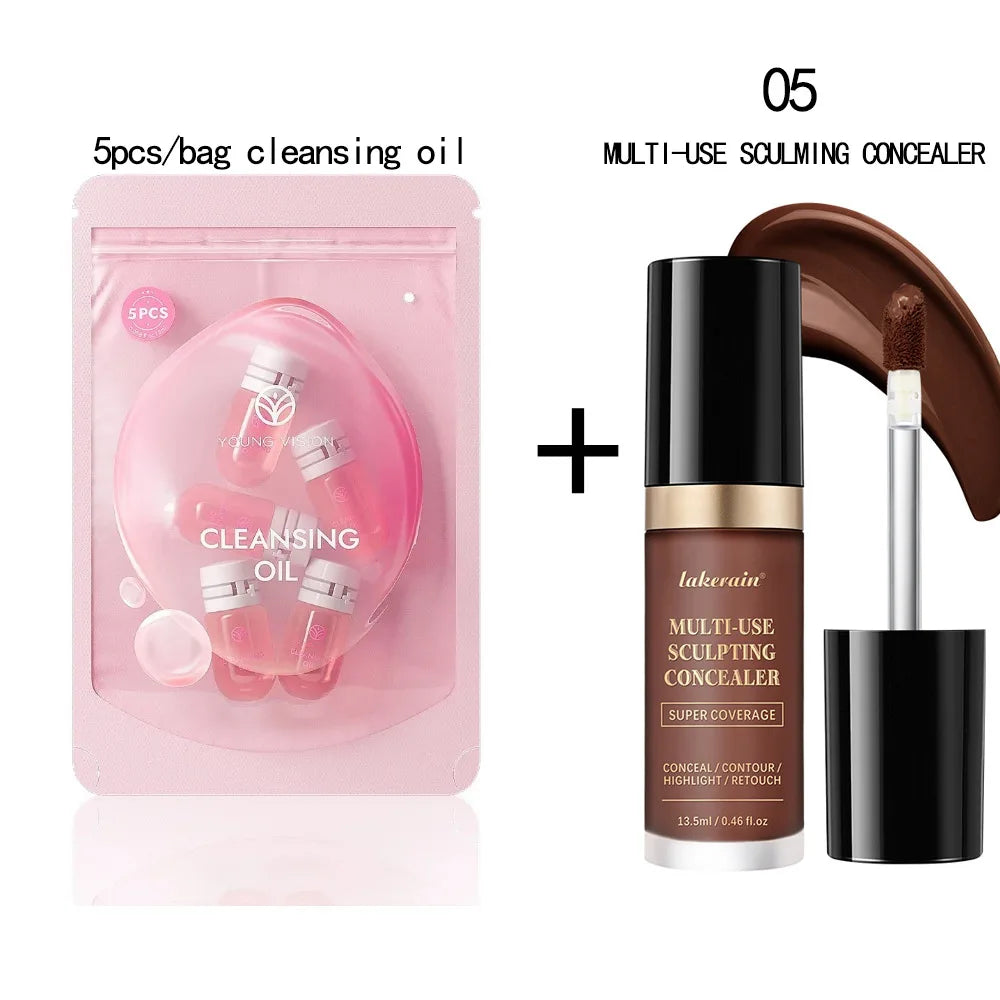 Lakerain – correcteur imperméable 5 couleurs, fond de teint mat, haute couverture, contrôle de l'huile, pour les cicatrices d'acné et les cernes, cosmétiques