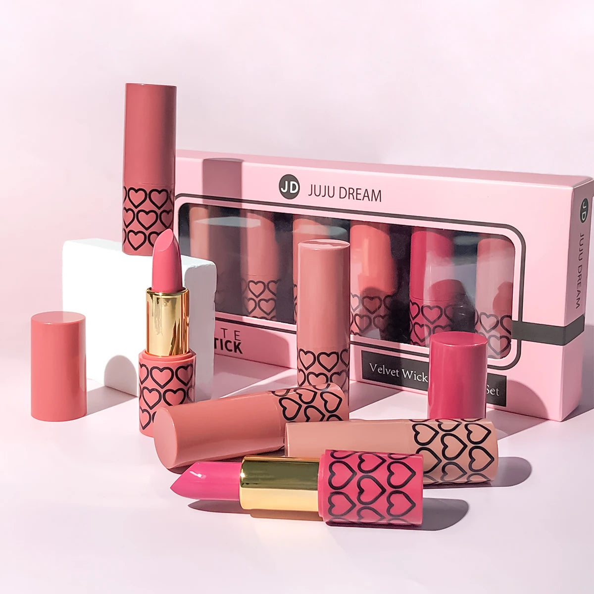 Coffret de 6 rouges à lèvres mats nude, imperméables, longue tenue, faciles à appliquer, haute pigmentation, ne tache pas les tasses, ensemble de maquillage pour les lèvres, idéal comme cadeau.