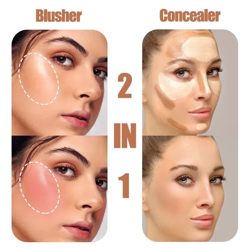 Palette de maquillage multifonctionnelle, fard à joues correcteur 12 couleurs, palette de maquillage combinée de fond de teint nourrissant et longue durée