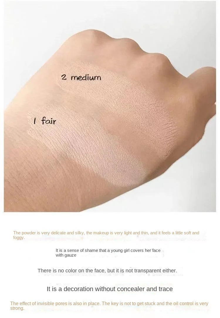 Échdébordde poudre de réglage de mini poudre, contrôle de l'huile durable, fond de teint imperméable, éclaircir le teint naturel, mini poudre de maquillage