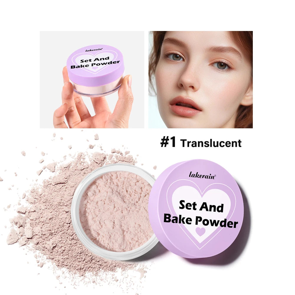 Lakerain poudre à réglage délicat durable sans perte contrôle du maquillage verrouillage de l'huile humidité créer un maquillage de Base de pores zéro