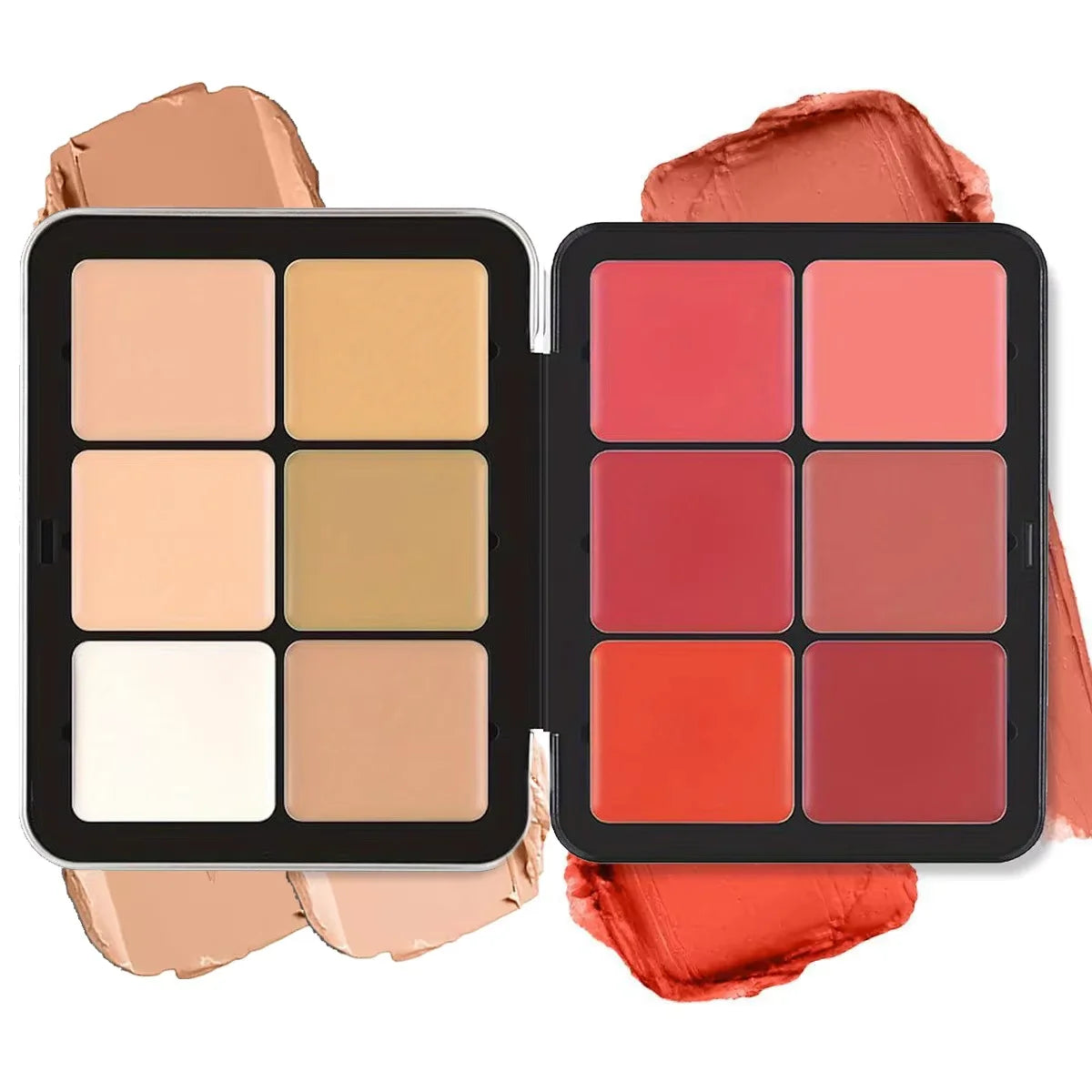 Boîte en fer pour correcteur de contour, crème pour fard à joues, palette de maquillage tout-en-un, 12 couleurs