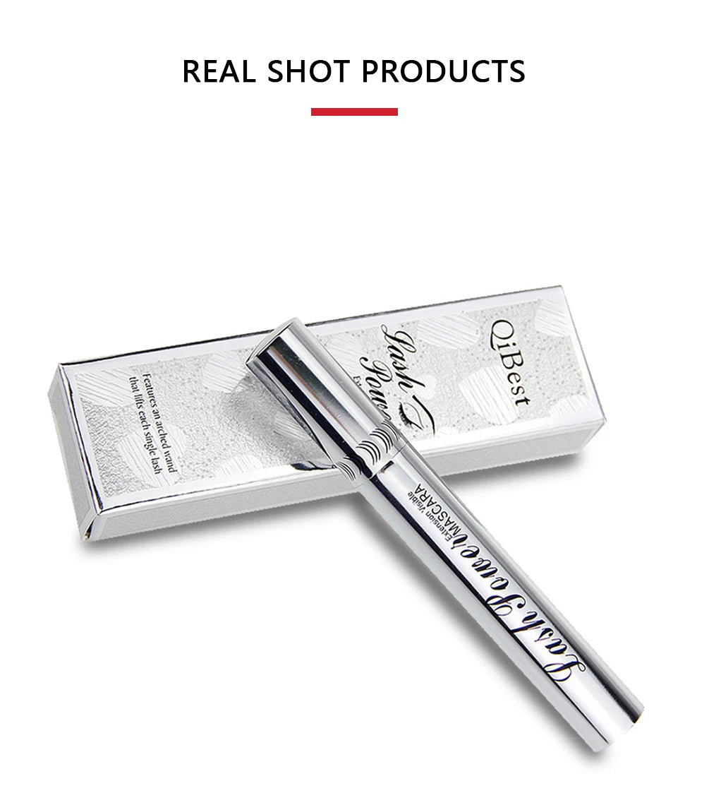 QIBEST-Mascara 4D noir pour extension de cils, imperméable, fibre optique, lifting, allongement, maquillage durable, rimel