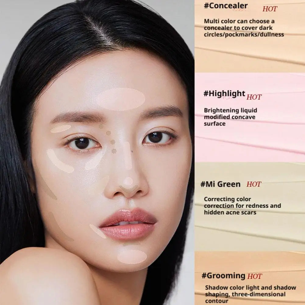Bâton correcteur liquide à couverture complète, Pores invisibles, dissimulation des défauts, éclaircissant pour la peau, cosmétiques coréens longue durée