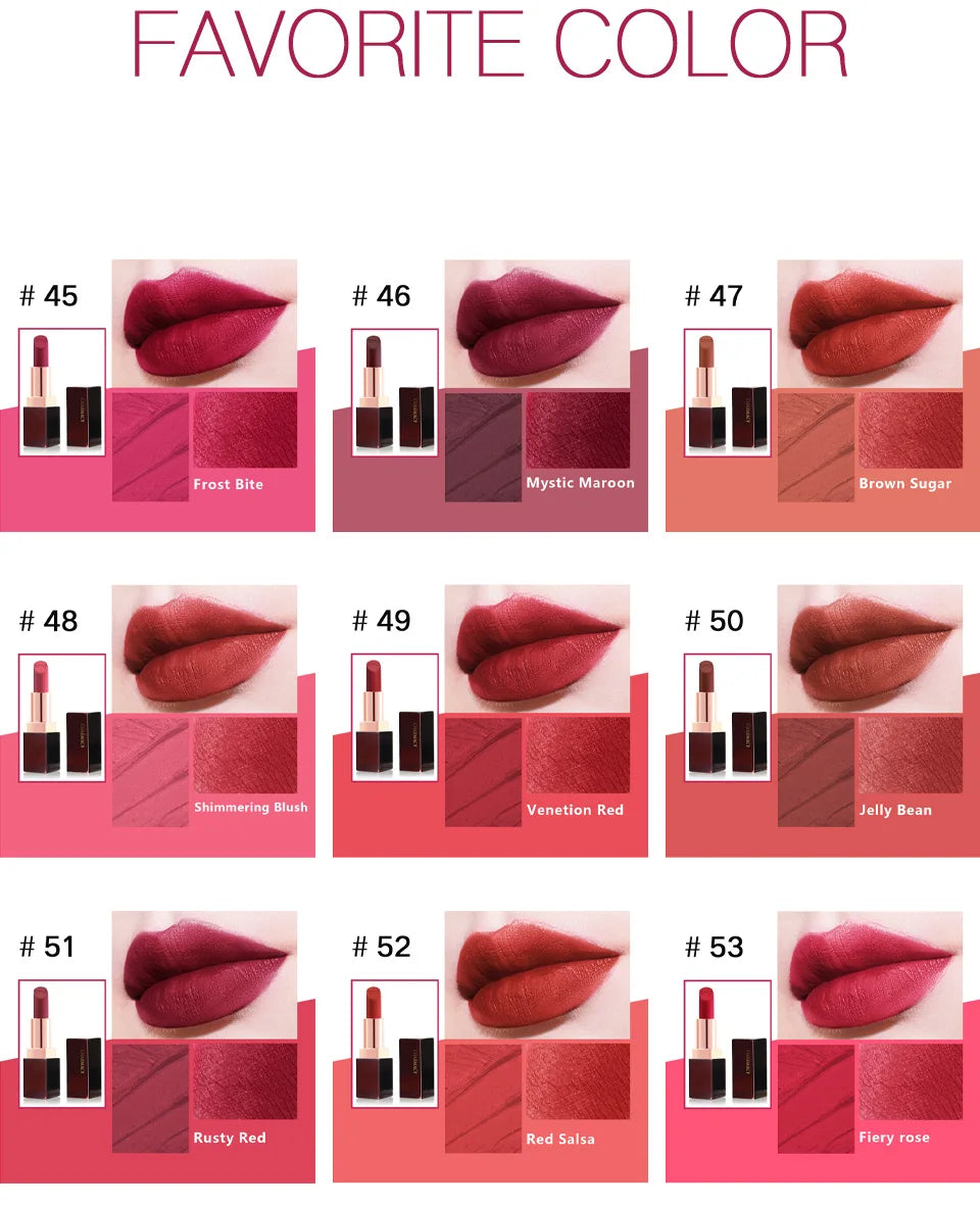 Bella Y-Rouge à Lèvres Longue Durée, Sans Additifs, Coupe Antiarina, Velours, Magique, Imperméable, Maquillage, Cosmétique, Femme, 3.8g, 256