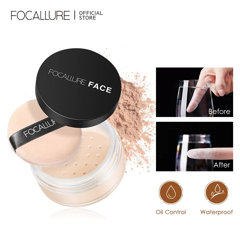 Focallure finition Invisible poudre de réglage libre translucide naturel doux visage poudre de maquillage contrôle de l'huile visage poudre libre