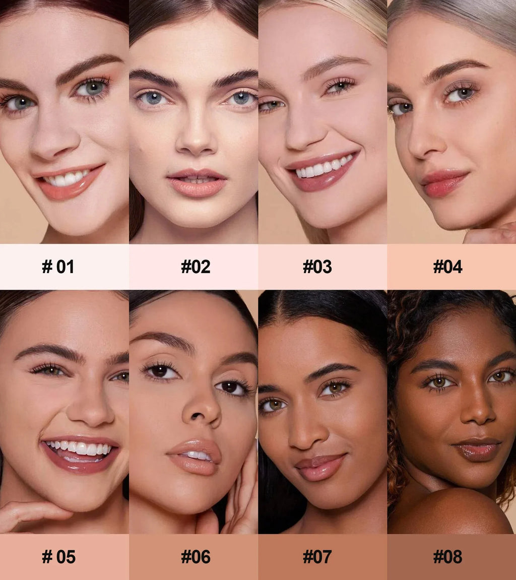 Poudre pressée mate pour le visage, 8 couleurs, contrôle de l'huile 24 heures, fond de teint naturel éclaircissant, couverture complète, poudre de réglage, maquillage pour le visage