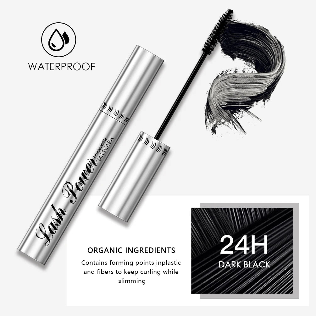 QIBEST-Mascara 4D noir pour extension de cils, imperméable, fibre optique, lifting, allongement, maquillage durable, rimel
