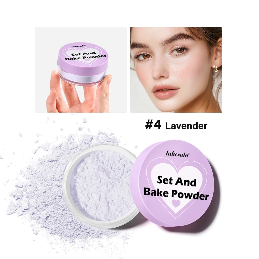 Lakerain poudre à réglage délicat durable sans perte contrôle du maquillage verrouillage de l'huile humidité créer un maquillage de Base de pores zéro