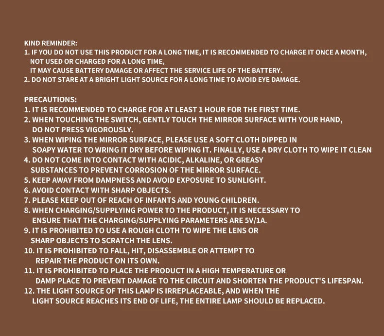 Miroir de maquillage LED portable pliable avec lumière rechargeable, miroir de maquillage de bureau, lumière de remplissage, coque en cuir