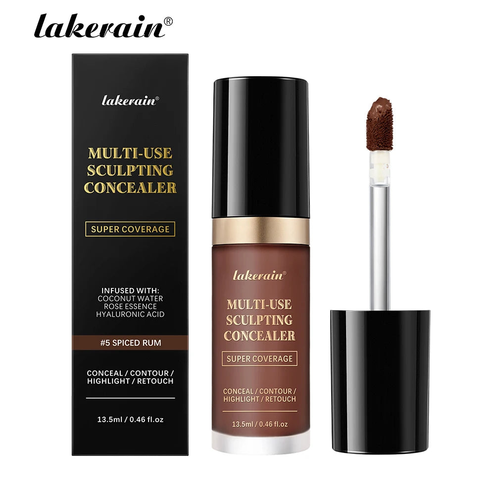 Lakerain – correcteur imperméable, 5 couleurs, fond de teint mat, haute couverture, contrôle de l'huile, pour cicatrices d'acné et cernes, cosmétiques