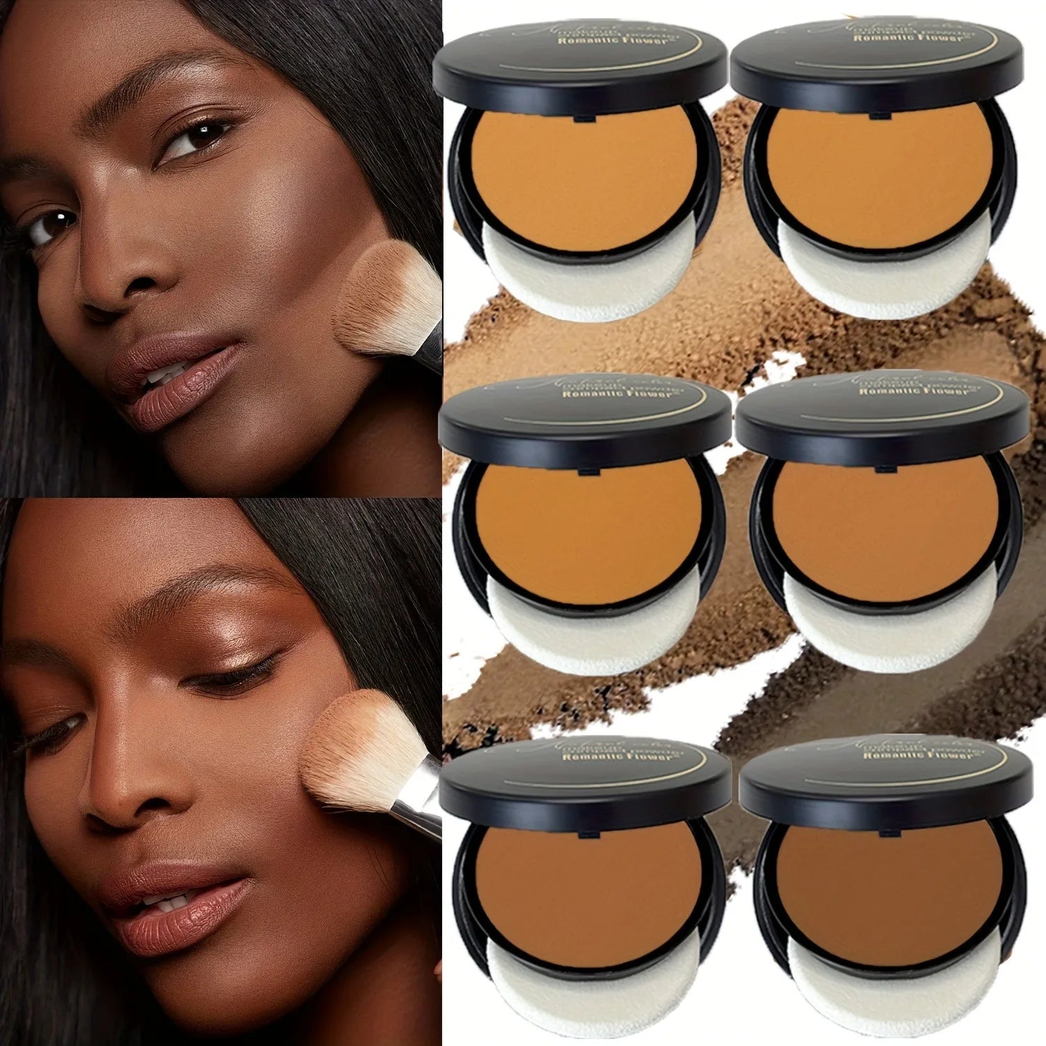 Palette de contours universelle de fleurs romantiques |   Kit de poudre mate résistante à la transpiration, surbrillance et ombre construibles