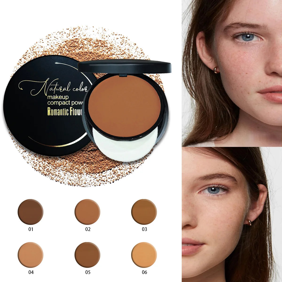 Palette de contours universelle de fleurs romantiques |   Kit de poudre mate résistante à la transpiration, surbrillance et ombre construibles