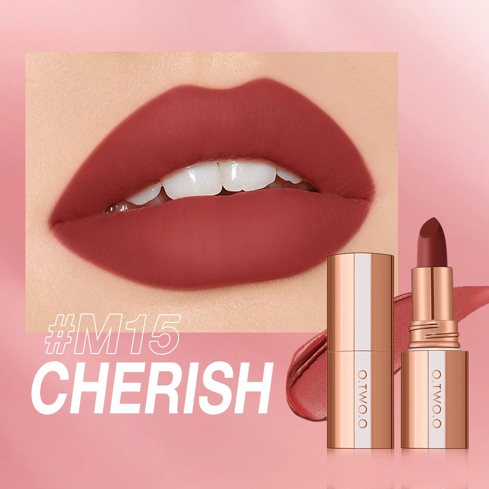 O.TWO.O-Rouge à Lèvres Longue Durée Résistant à l'Eau, Sans Taches, Classique 402, Pigmenté, Finition Velours, Maquillage Teinté Jules 256