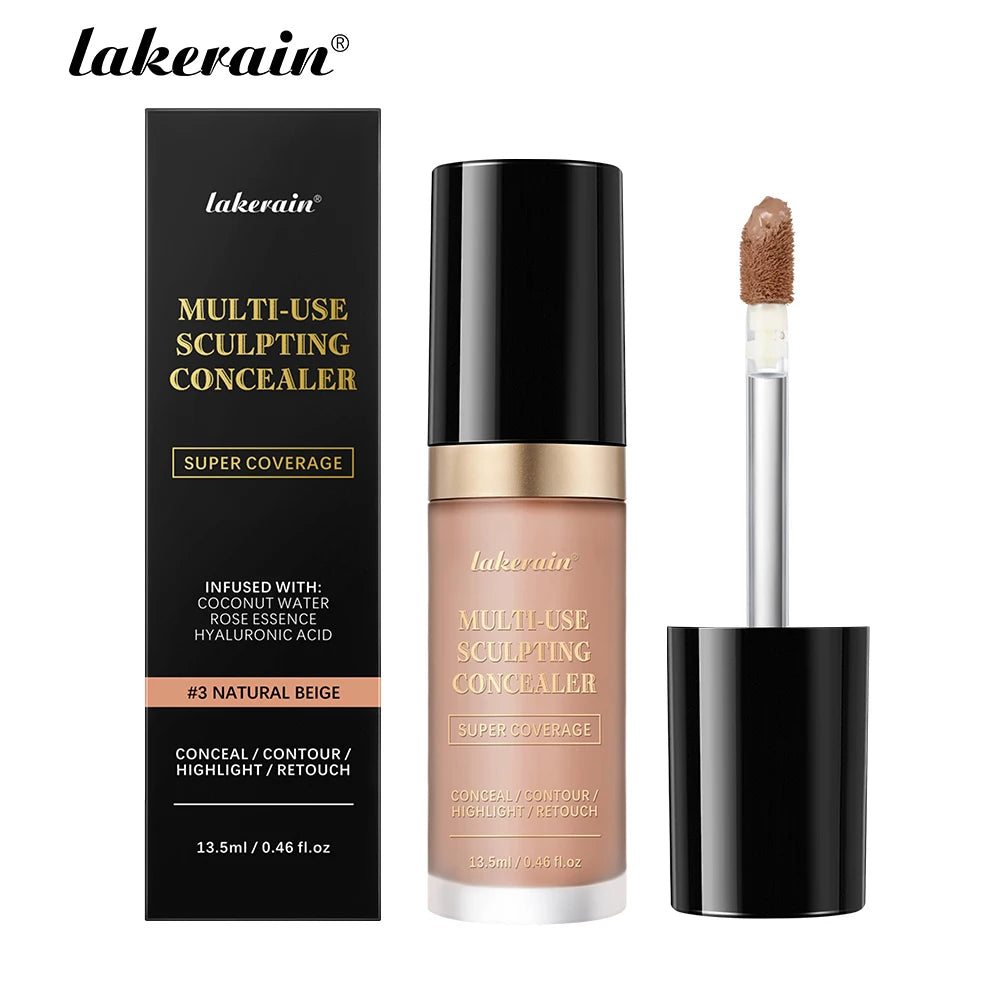 Lakerain – correcteur imperméable, 5 couleurs, fond de teint mat, haute couverture, contrôle de l'huile, pour cicatrices d'acné et cernes, cosmétiques