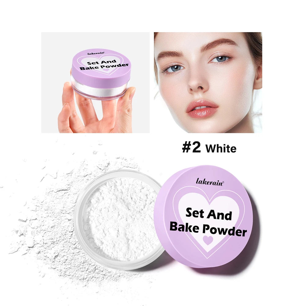 Lakerain poudre à réglage délicat durable sans perte contrôle du maquillage verrouillage de l'huile humidité créer un maquillage de Base de pores zéro