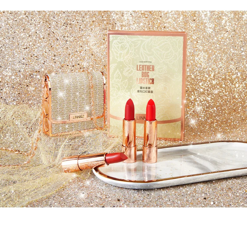 Rouge à lèvres en velours avec JOBag, imperméable, antiadhésif, longue durée, rotatif, ensemble de maquillage, cadeau de la journée du Léon, 3 pièces