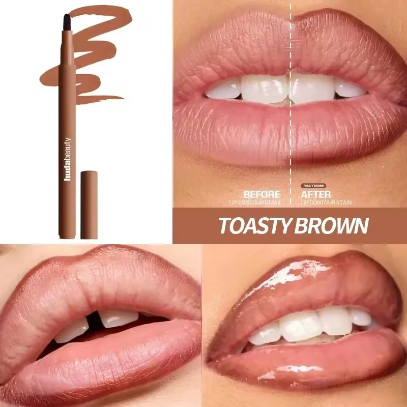 Crayon à lèvres velours marron, couleur chair, mat, imperméable, tasse antiadhésive, rouge cerise, stylo de Contour des lèvres, maquillage pour femmes
